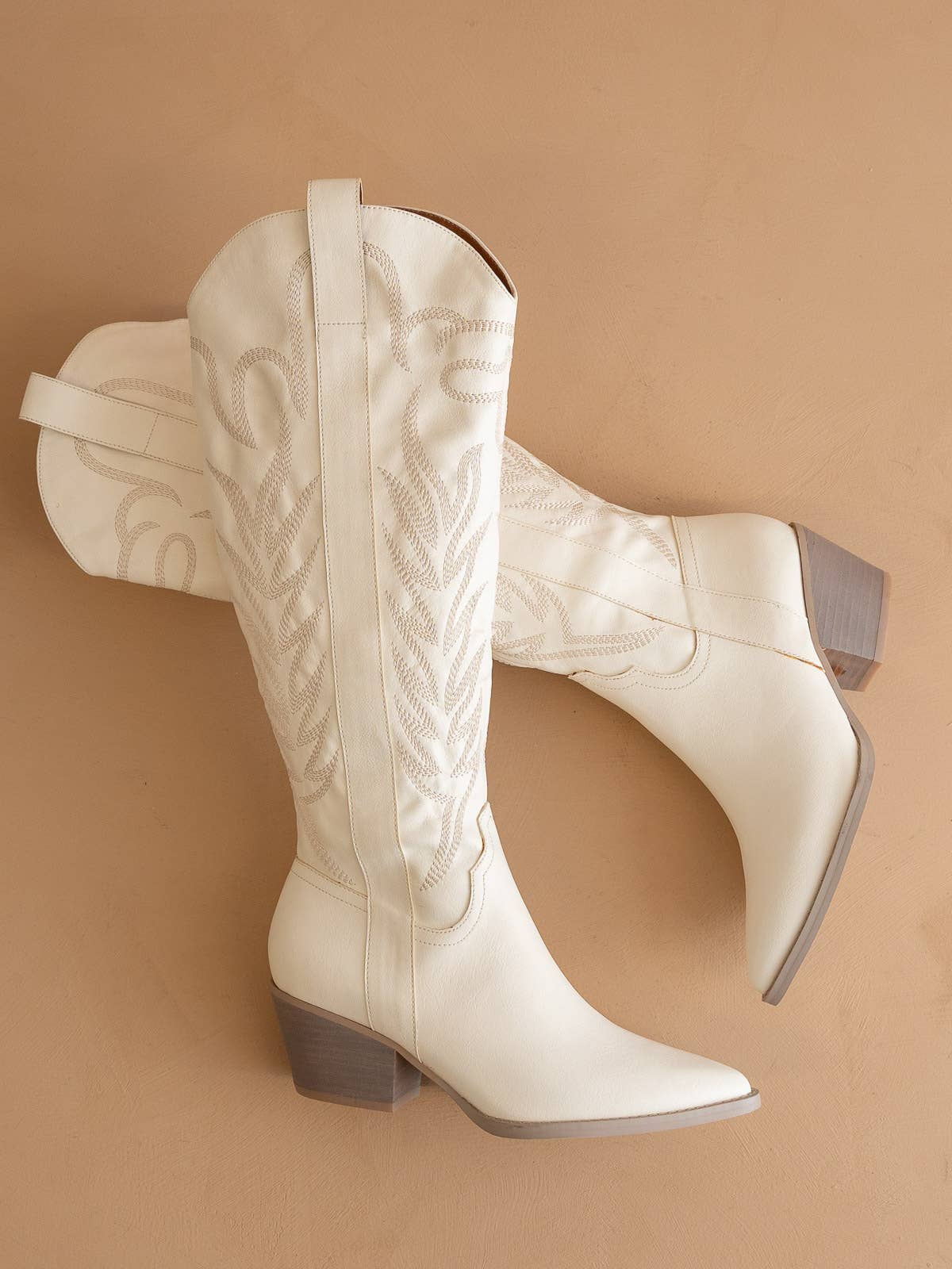 The Samara White | Embroidered Western Tall Boot