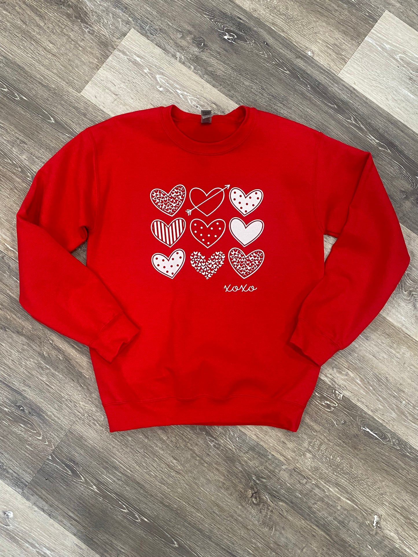 Valentine Assorted Hearts Graphic Sweatshirt