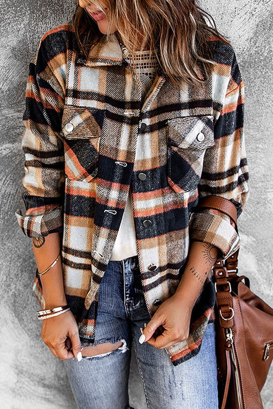 Geometric Plaid Print Flannel