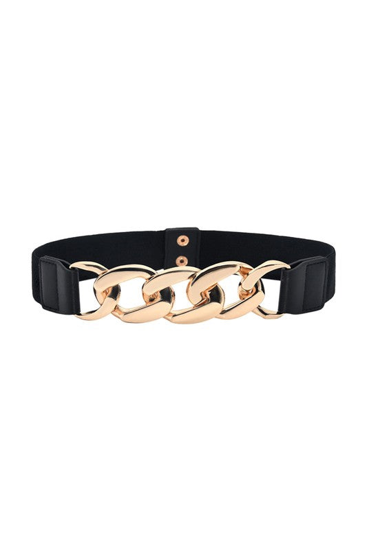 Bold Chain Buckle Elastic Belt