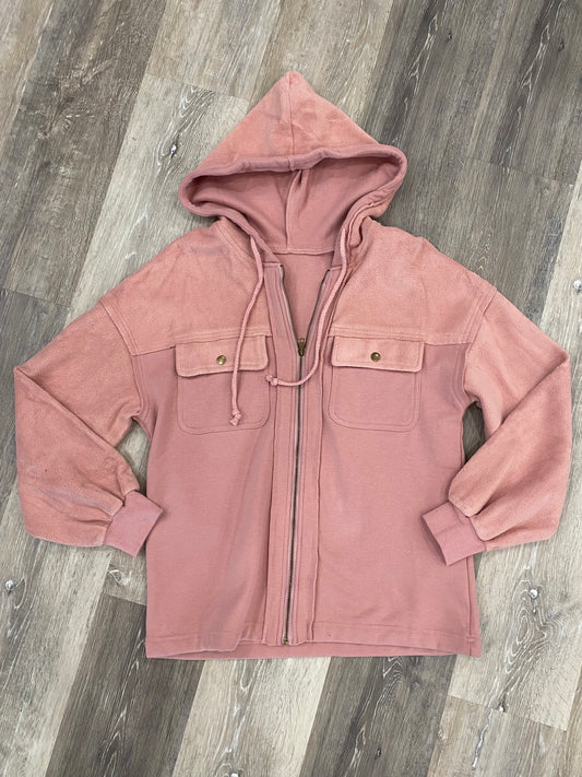 Pocket Drawstring Hood Zip Up Jacket