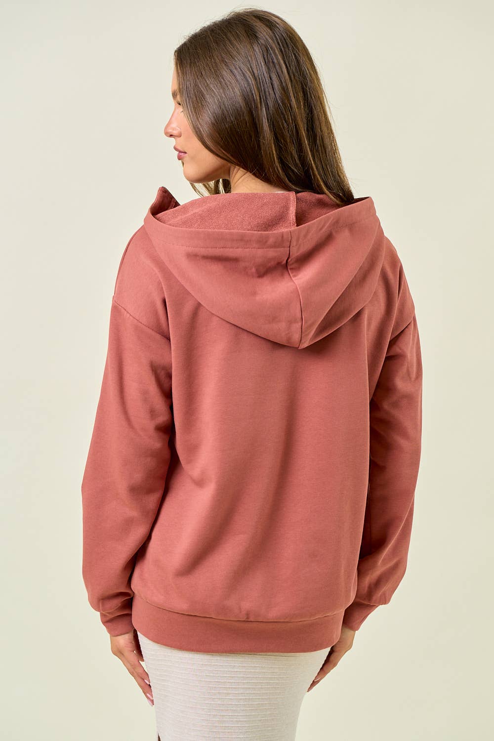 French Terry Hoodie Half Zip Up Sweatshirt