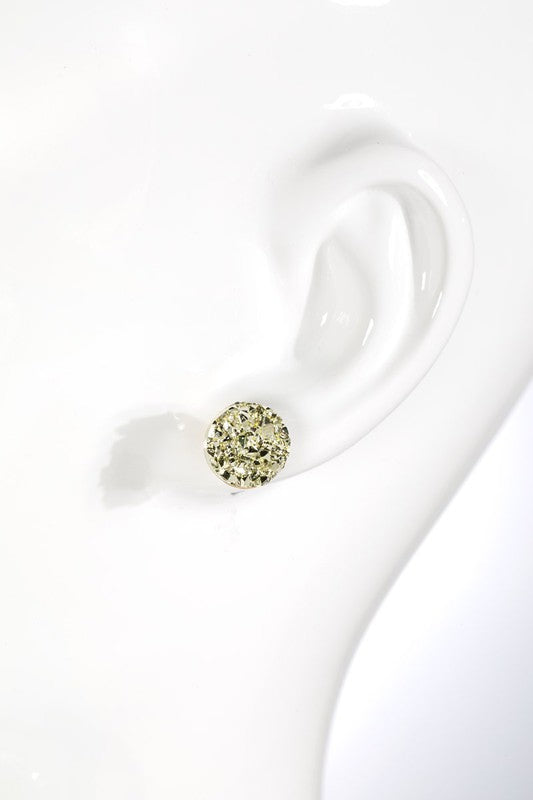 Round Drusy Post Earrings