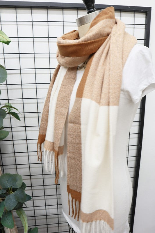 Two Tone Plaid Cashmere Scarf