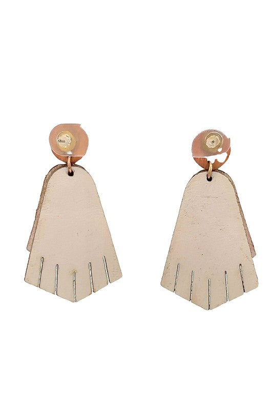 Layered Faux Leather Earrings