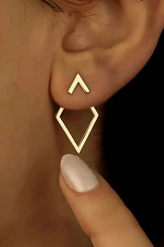 Rhombus Shape Plated Alloy Stud Earrings