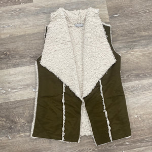 Faux Suede Vest with Sherpa Lining
