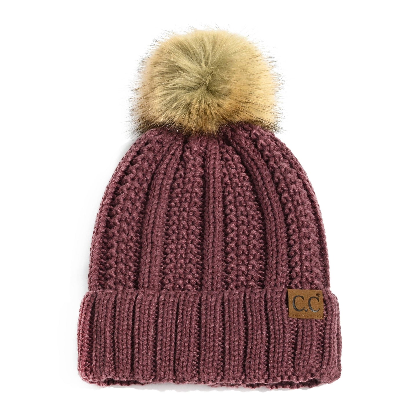 CC Bold Faux Fur Accented Beanie
