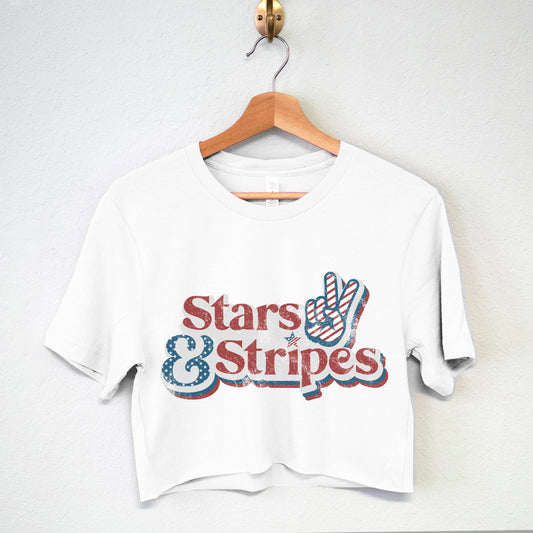 Stars & Stripes Women's Crop Top Shirt 4th of July