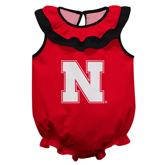 Nebraska Huskers Red Sleeveless Ruffle Bodysuit