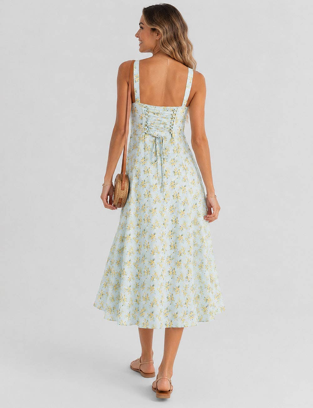 Floral Corset Midi Dress