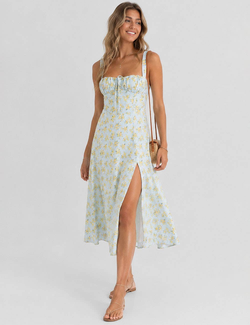 Floral Corset Midi Dress