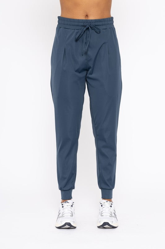 Solid Pleated Front Joggers