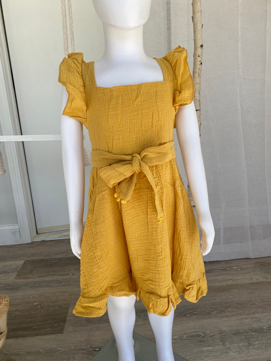 Rustic Yellow Girls Dress