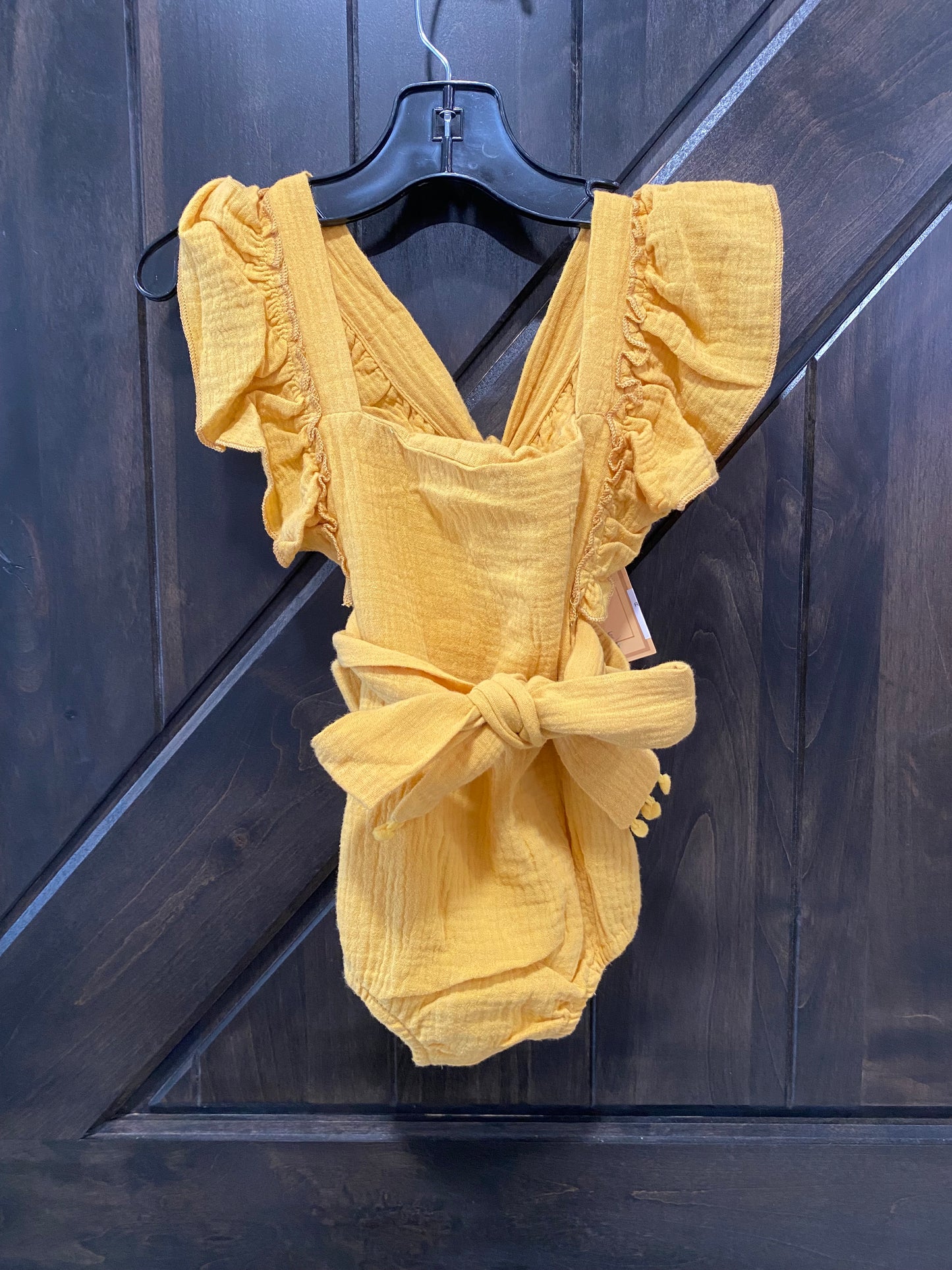 Rustic Infant Girl Yellow Onesie