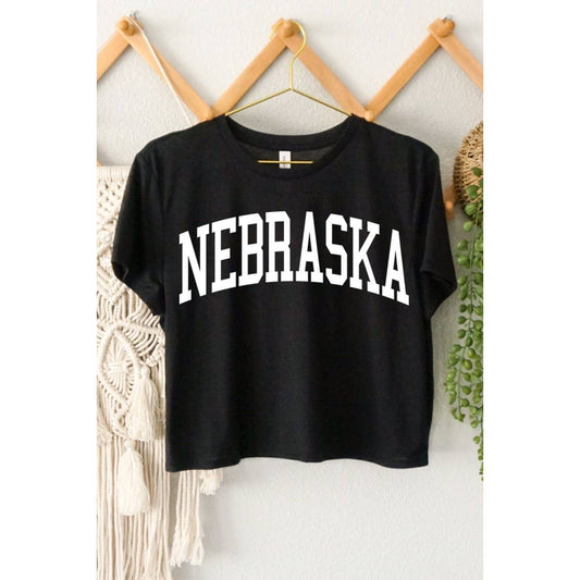NEBRASKA GRAPHIC CROP TOP