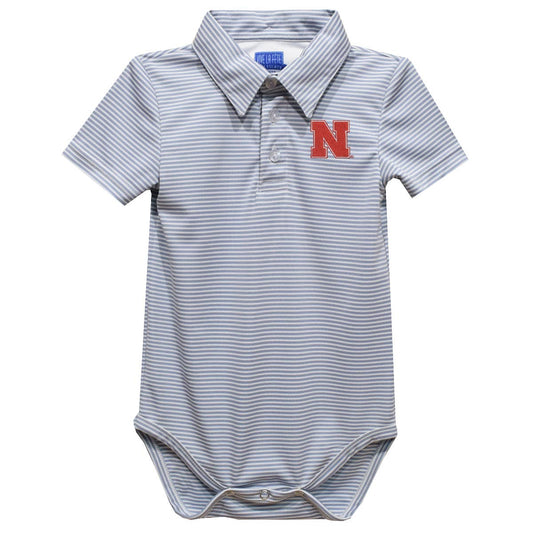 University of Nebraska Huskers Embroidered Gray Polo Onesie