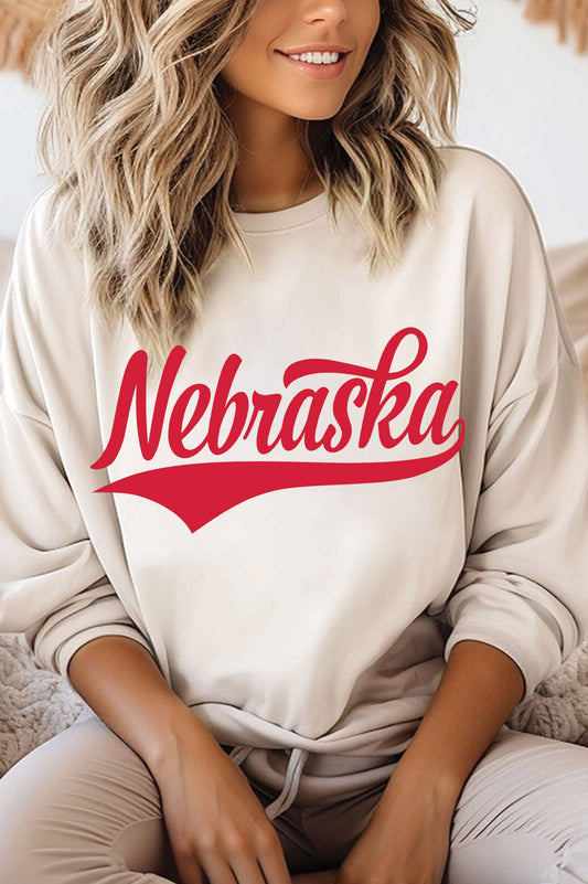 NEBRASKA PUFF GRAPHIC BRUSHED SWEATSHIRTS