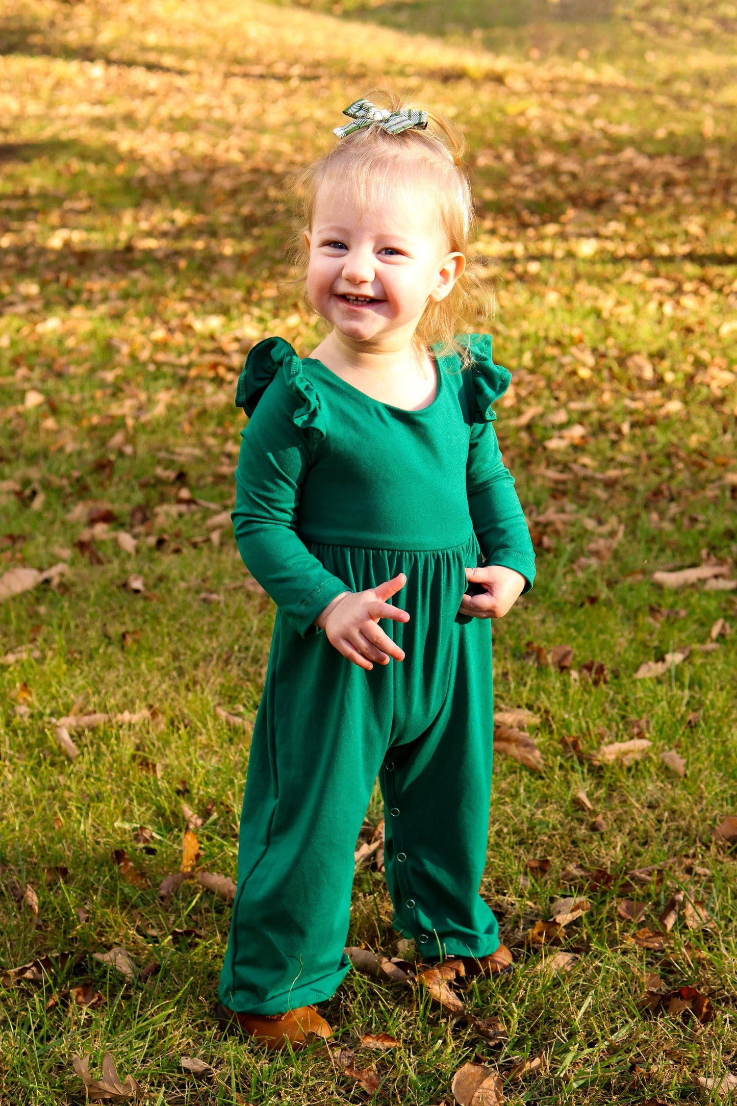 Girls Emerald Long Sleeve Jumpsuit