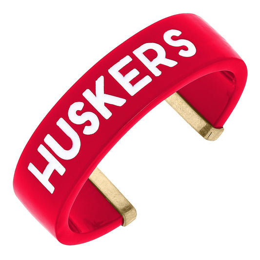 Nebraska Cornhuskers Resin Cuff Bracelet in Red