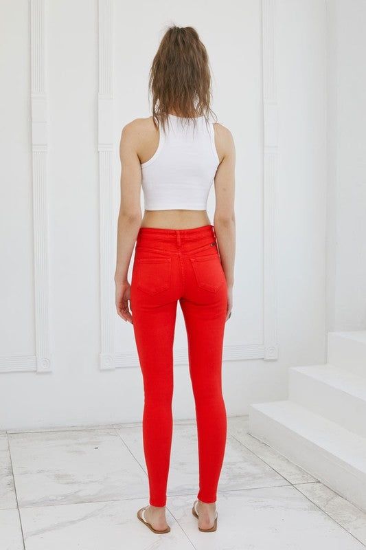 KanCan Gemma High Rise True Red Skinny Jeans