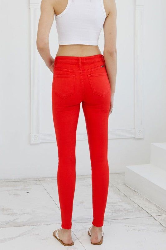 KanCan Gemma High Rise True Red Skinny Jeans