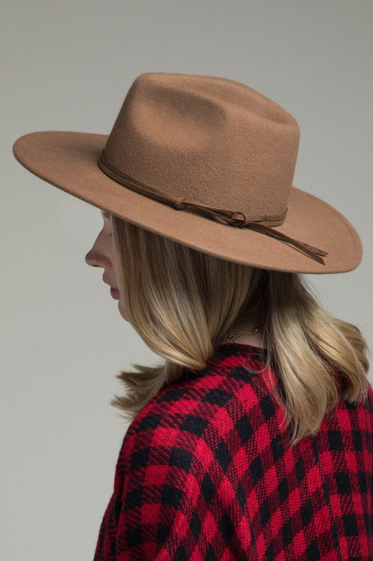 Fine Wool Panama Hat with Adjustable Suede Belt