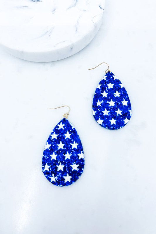 Double Sided Teardrop Glitter Earrings