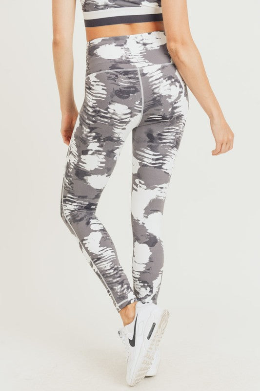 Mono B White Cloud Print Highwaist Leggings