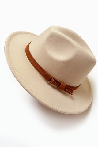 Brown Tie Trim Fedora Hat