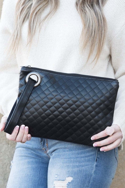 Quilted Faux Leather Oversized Handbag