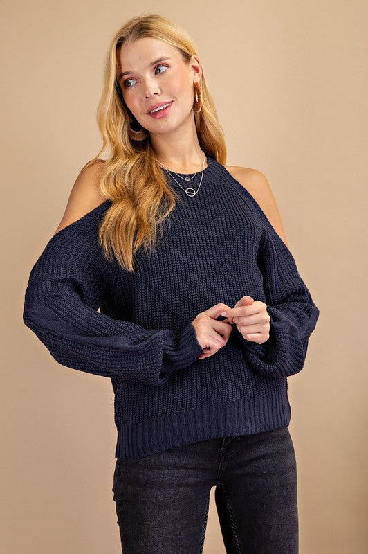 Cold Shoulder Knit Sweater