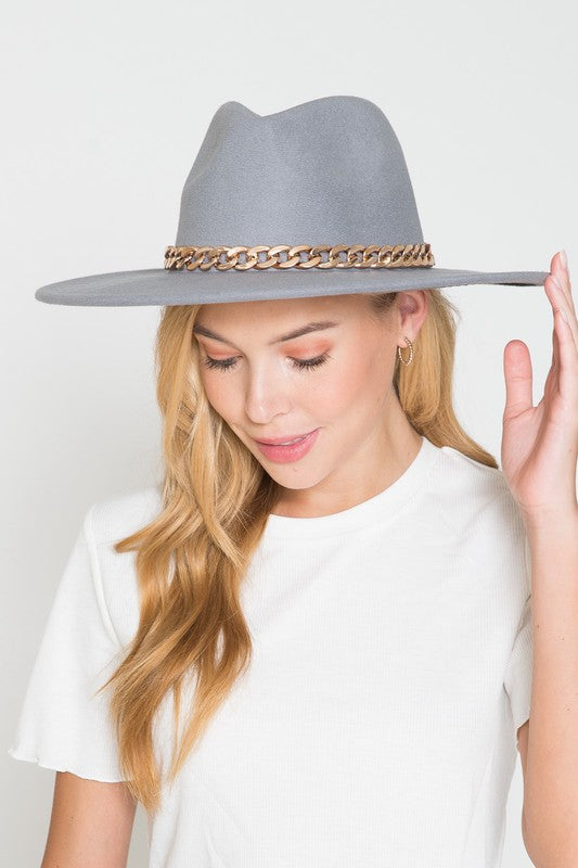 Chained Brim Fedora Hat