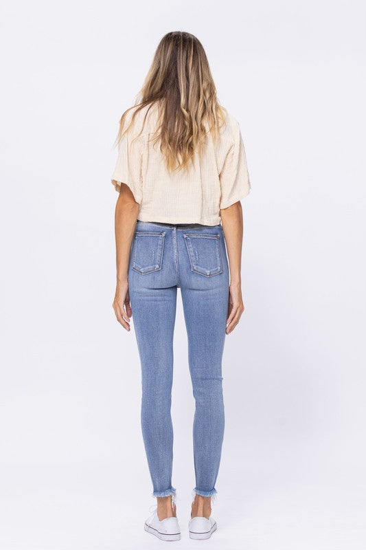 Judy Blue Distressed Buttonfly Jeans