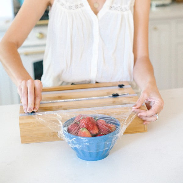 Bamboo "Kitchen Roll" Organizer