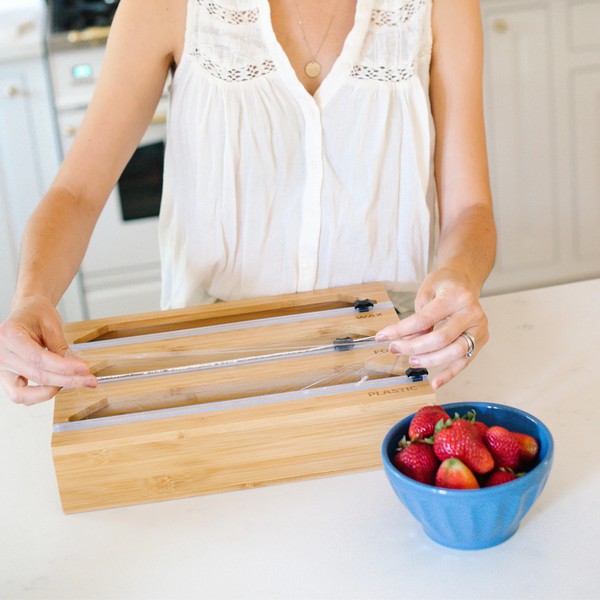 Bamboo "Kitchen Roll" Organizer