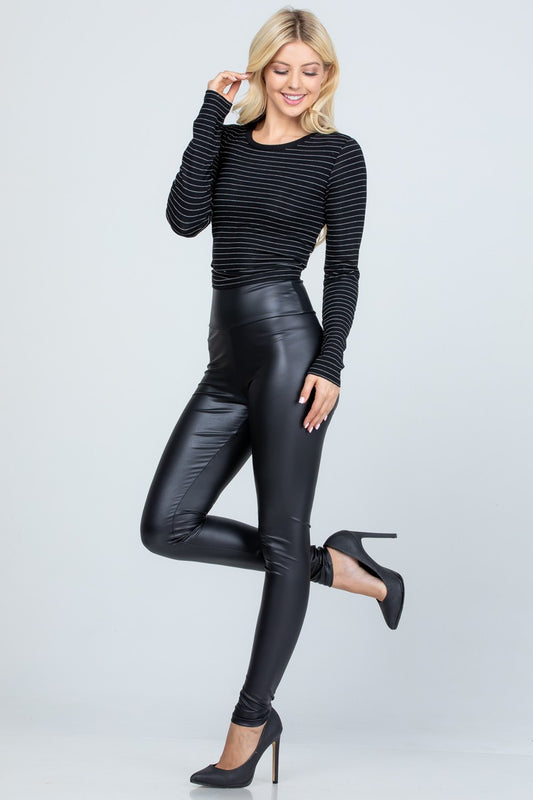 High Waist Faux Leather Leggings