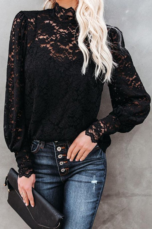 Lace Blouse and Tank Set