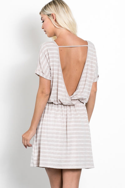Open Back Striped Dress