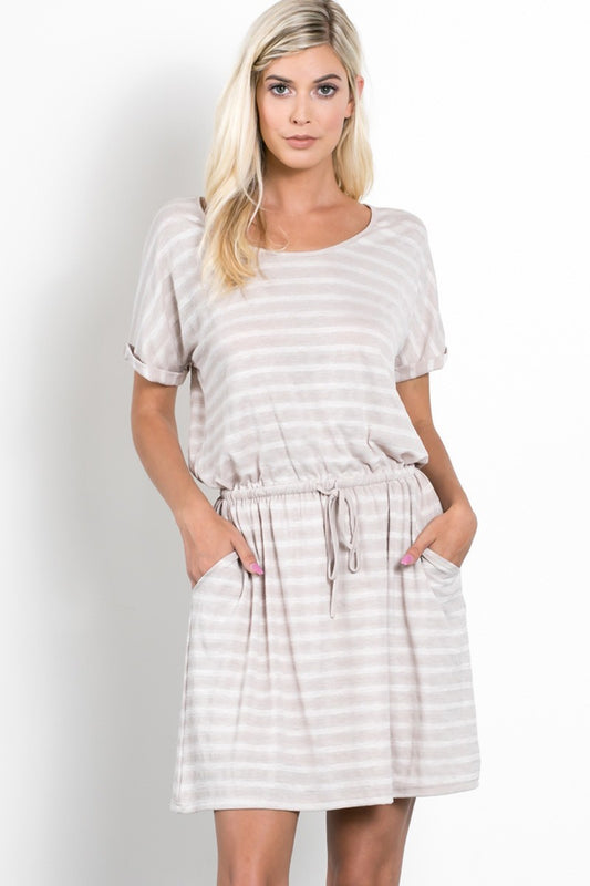 Open Back Striped Dress