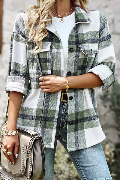 Collared Plaid Shacket