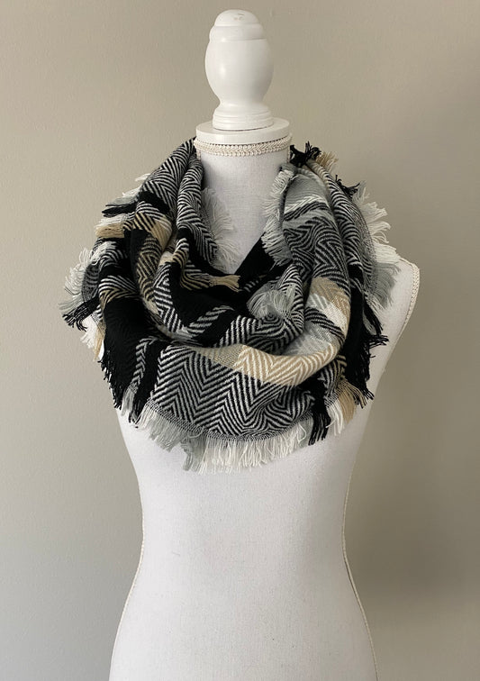 Plaid Print Infinity Scarf