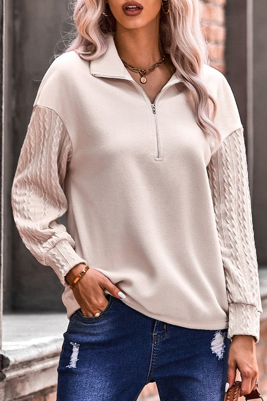 Soft Knit Zip Up Sweater