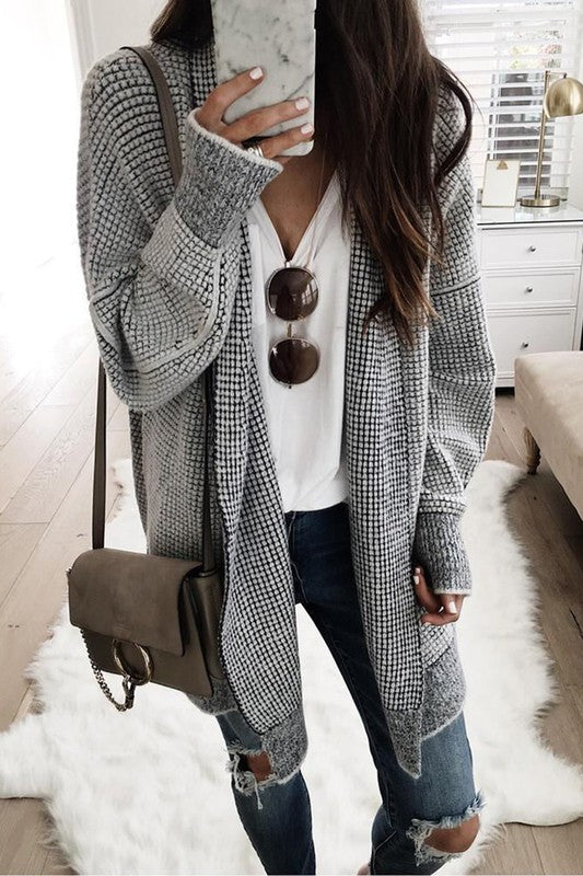 Open Front Knit Cardigan