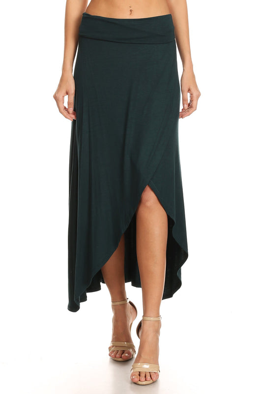 Solid Jersey Knit Wrapped Skirt