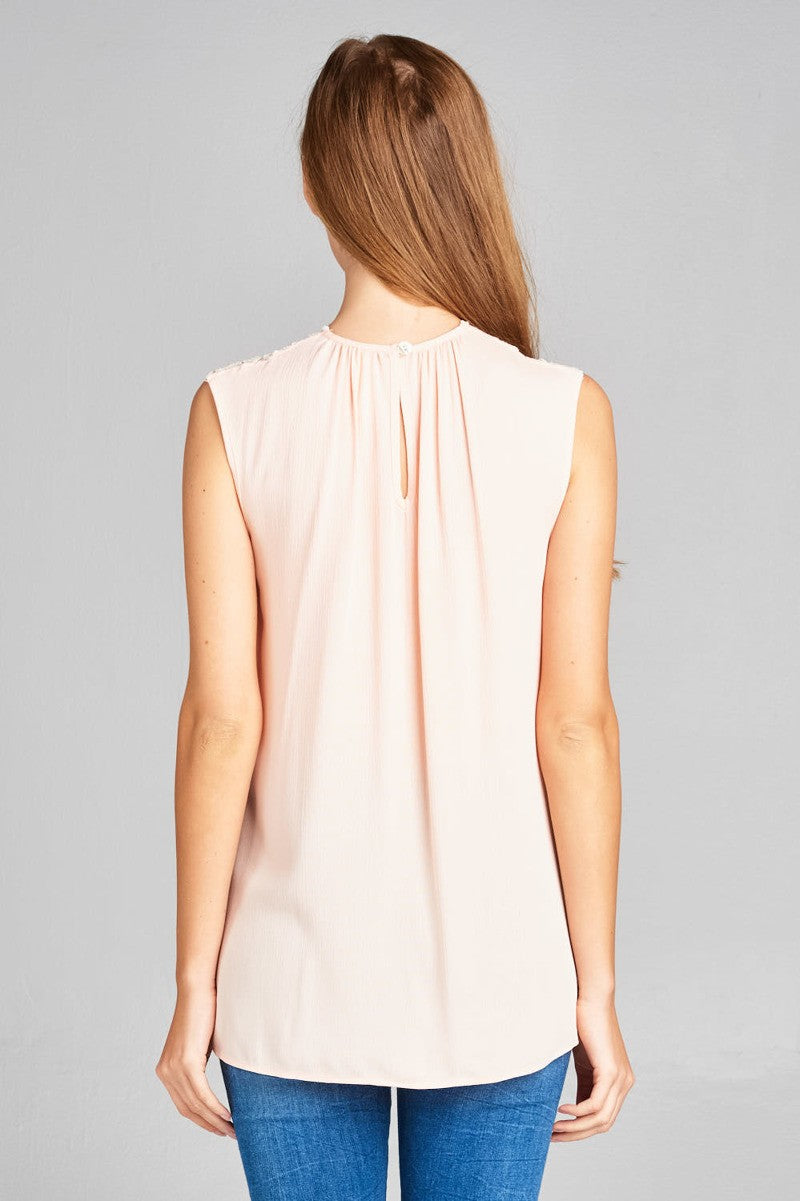 Crochet Lace Sleeveless Top