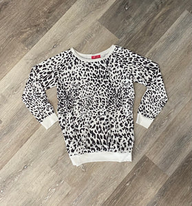 Leopard Print Casual Long Sleeve Top