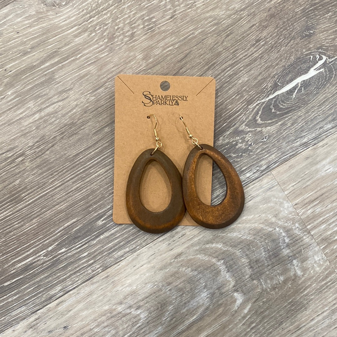 Bohemian Wooden Drop Earrings