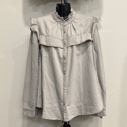 Button Down Vintage Washed Out Blouse