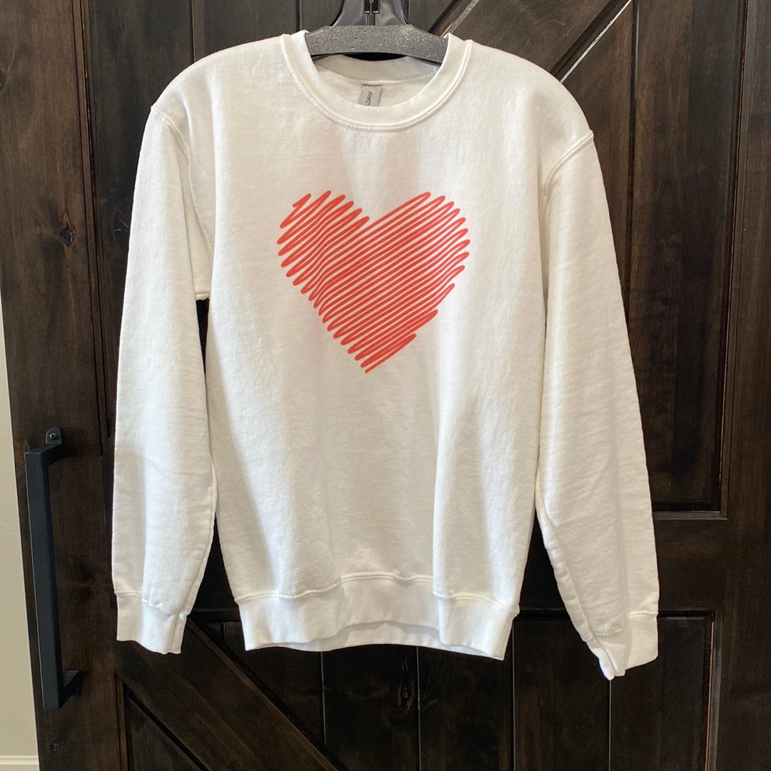 Scribbled Heart Sweatshirt